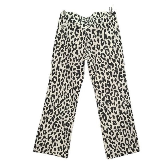 See By Chloe Animal Print Mid Rise Cropped Straight Jeans Size 40 - Picture 2 of 10